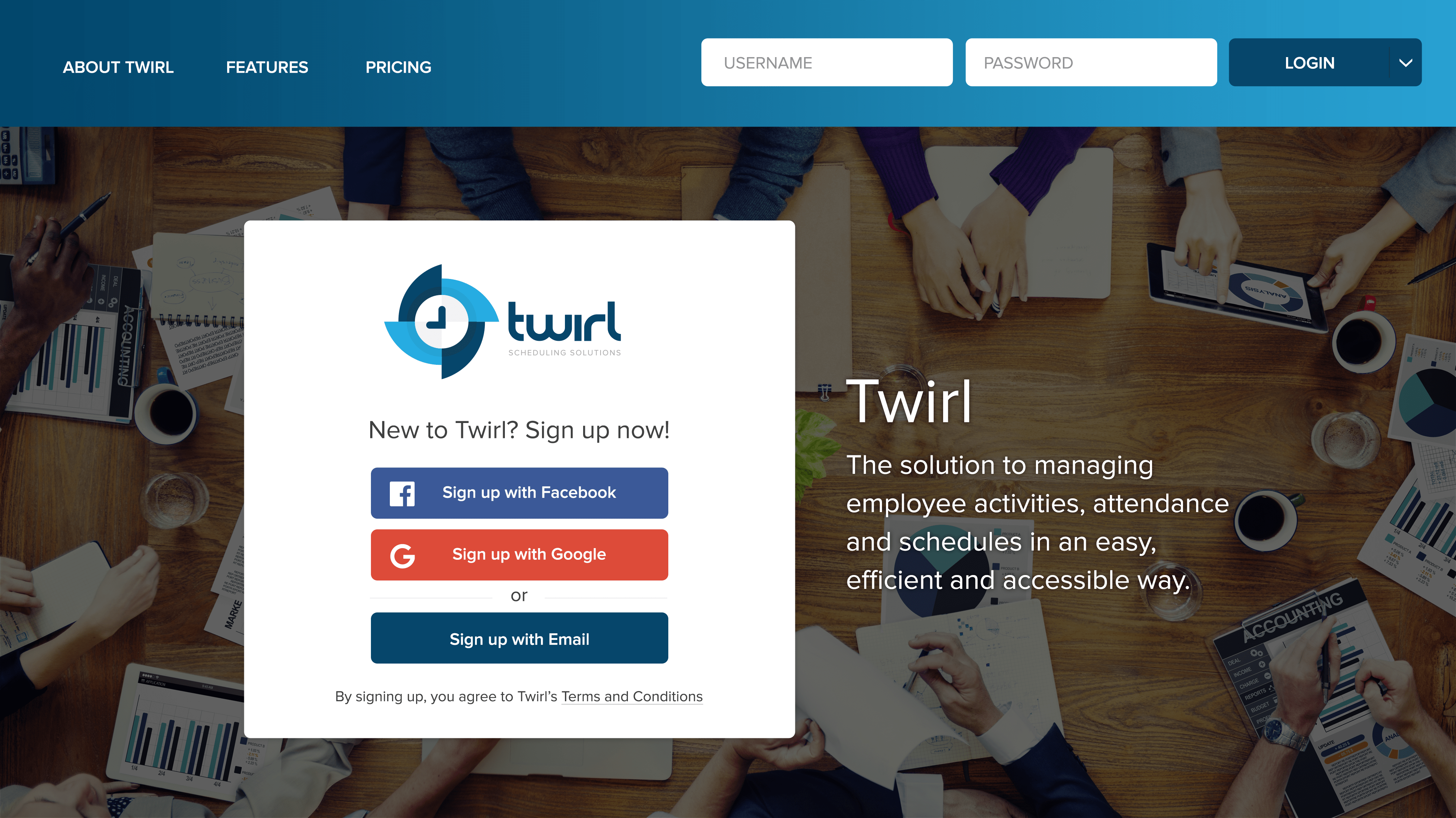 Twirl UI design